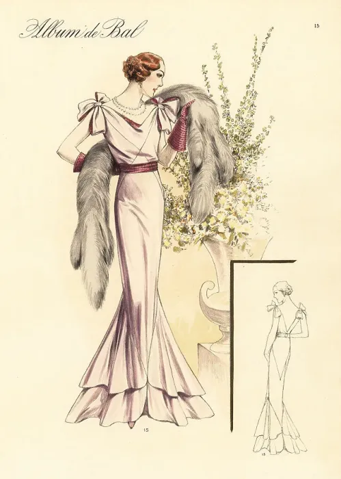 Framed Print : Evening robe in faille, 1935 Framed Print : Evening robe in faille, 1935