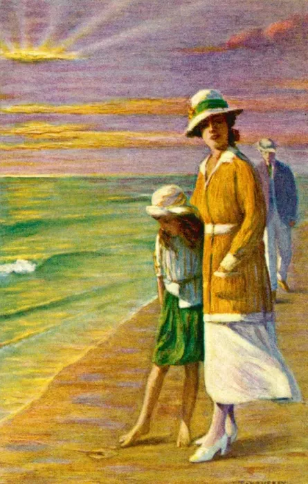 Framed Print : Evening Walk on Sands Framed Print : Evening Walk on Sands