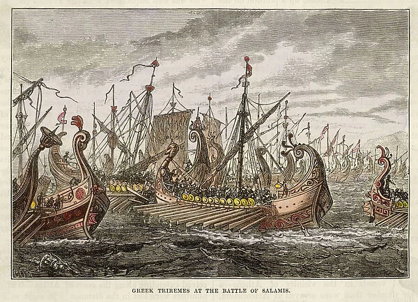 Events / Greece. At SALAMIS, the Greek fleet of 370 vessels defeats the Persian