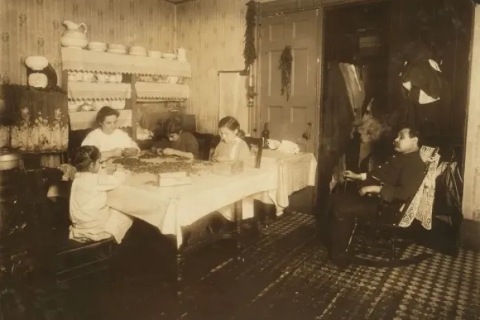 Framed Print : Everybody works but - -. A common scene in the tenements Framed Print : Everybody works but - -. A common scene in the tenements
