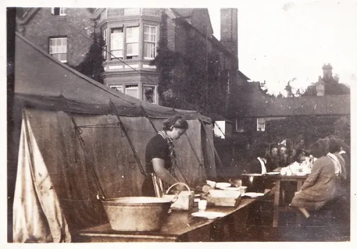Framed Print : Evesham Plum Picking Camp tents and trestles Framed Print : Evesham Plum Picking Camp tents and trestles