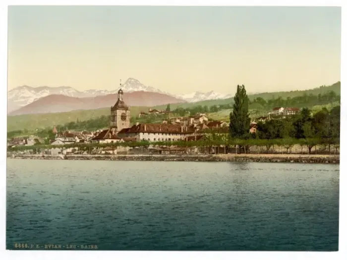 Framed Print : Evian-les-Bains, Geneva Lake, Switzerland (i. e. France) Framed Print : Evian-les-Bains, Geneva Lake, Switzerland (i. e. France)