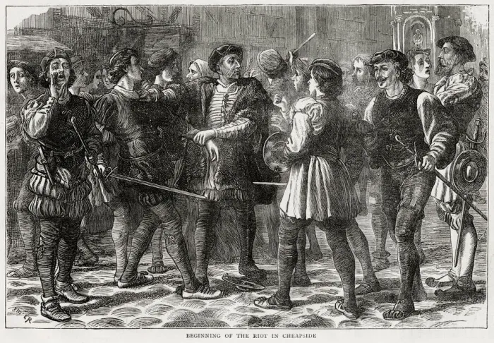 Framed Print : Evil May Day, the protest against foreigners living in London Framed Print : Evil May Day, the protest against foreigners living in London