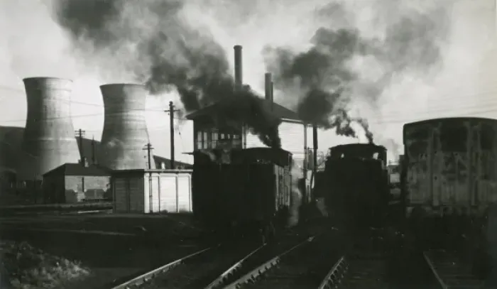 Framed Print : Evocative Railway scene with Cooling Towers Framed Print : Evocative Railway scene with Cooling Towers