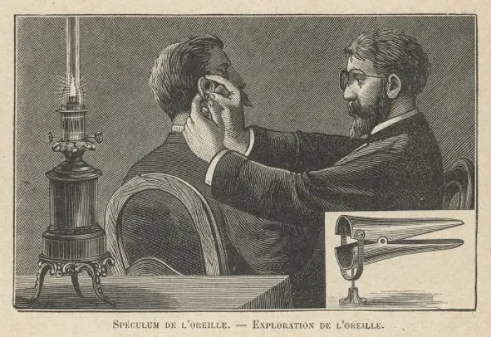 Framed Print : Examining the Ear Framed Print : Examining the Ear