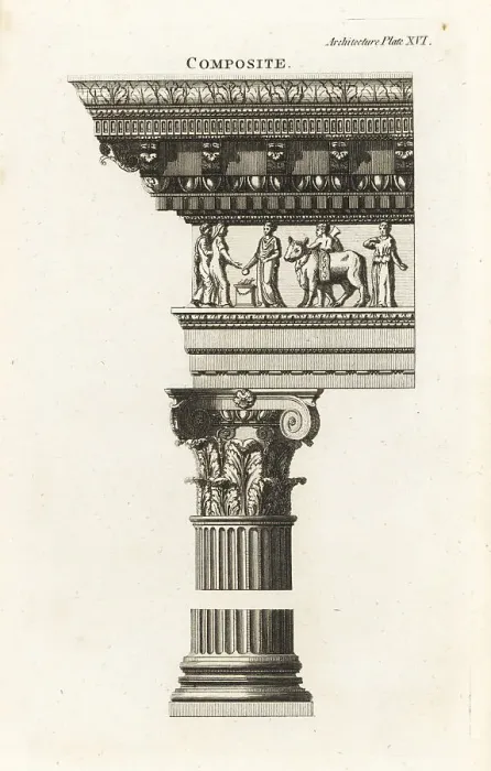 Framed Print : Example of the Composite order from the Arch of Titus, Rome Framed Print : Example of the Composite order from the Arch of Titus, Rome
