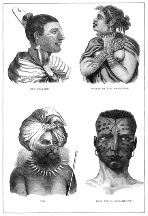 Framed Print : Examples of Tattooing Framed Print : Examples of Tattooing