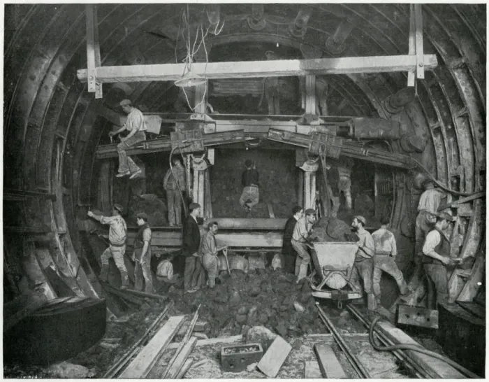 Framed Print : Excavating tube railway 1903 Framed Print : Excavating tube railway 1903
