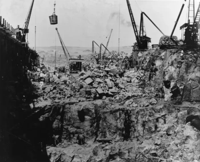 Framed Print : Excavation for Aswan Dam, Egypt Framed Print : Excavation for Aswan Dam, Egypt