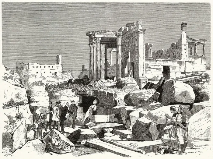 Excavations on the Acropolis Print, 1886. Art Prints, Posters
