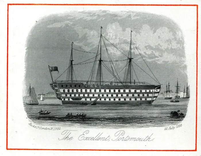 Framed Print : The Excellent, Royal Navy ship, Portsmouth Framed Print : The Excellent, Royal Navy ship, Portsmouth