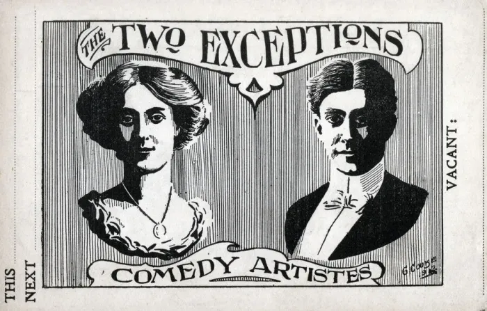 Framed Print : The Two Exceptions, Comedy Artistes Date: early 20th century Framed Print : The Two Exceptions, Comedy Artistes Date: early 20th century