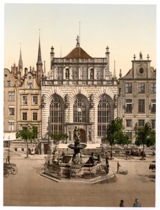 Framed Print : The Exchange and Artushof, Danzig, West Prussia, Germany (i Framed Print : The Exchange and Artushof, Danzig, West Prussia, Germany (i