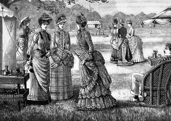 An exciting cricket match in the 19th century