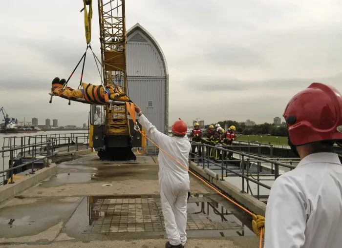 Framed Print : Exercise Tideway at the Thames Barrier, Woolwich