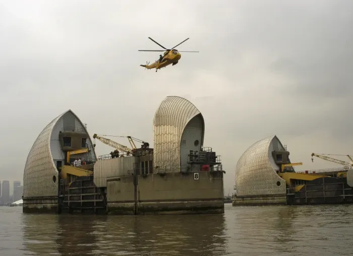 Framed Print : Exercise Tideway at the Thames Barrier, Woolwich Framed Print : Exercise Tideway at the Thames Barrier, Woolwich