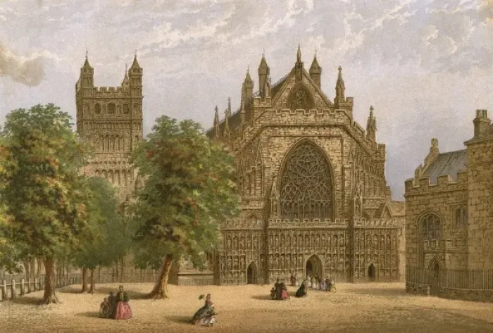 Framed Print : Exeter Cathedral / 1876 Framed Print : Exeter Cathedral / 1876