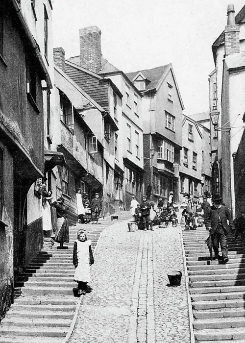 Framed Print : Exeter Stepcote Hill early 1900s Framed Print : Exeter Stepcote Hill early 1900s