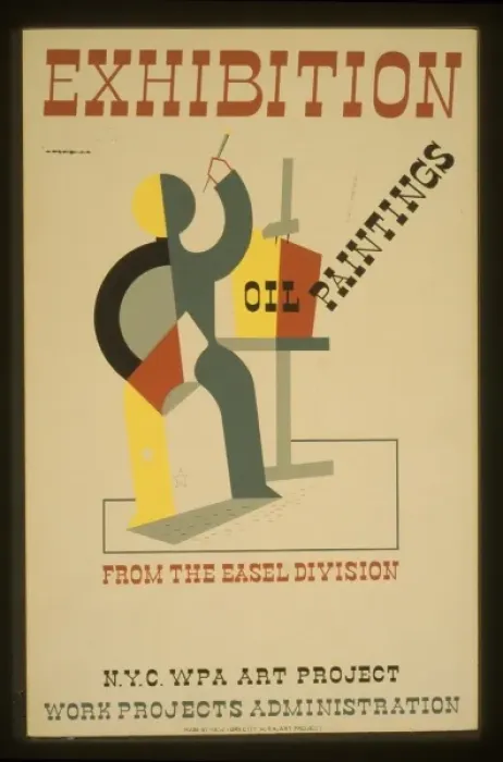 Framed Print : Exhibition Oil paintings from the easel division : NYC. WPA