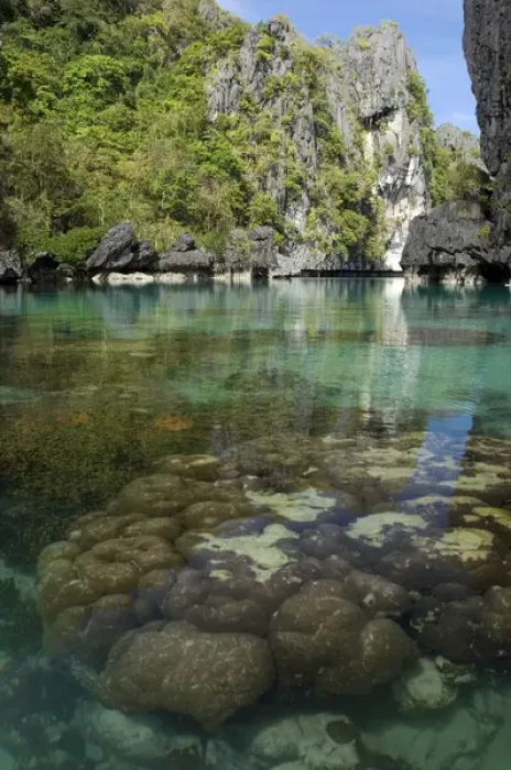 Framed Print : The exit (between the rocks) of a Big Lagoon of Framed Print : The exit (between the rocks) of a Big Lagoon of