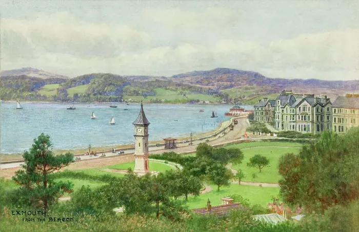 Framed Print : Exmouth, Devon, viewed from the Beacon