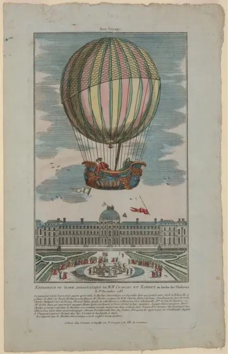 Framed Print : Experience du globe aerostatique du MM. Charles et Robert au Framed Print : Experience du globe aerostatique du MM. Charles et Robert au