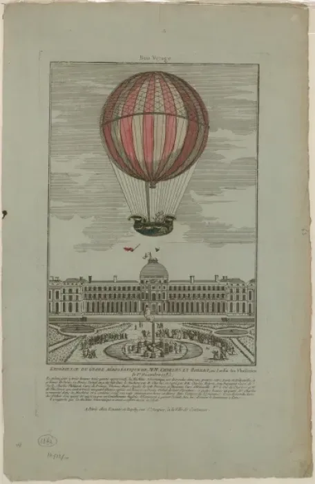 Framed Print : Experience du globe aerostatique du MM. Charles et Robert au Framed Print : Experience du globe aerostatique du MM. Charles et Robert au