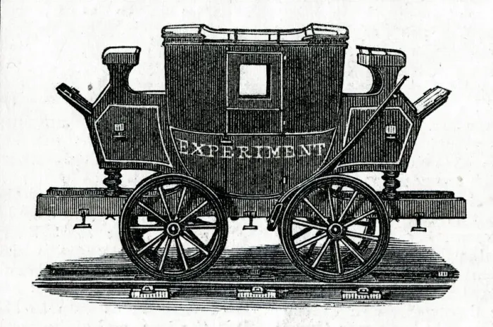 Framed Print : Experiment - first railway passenger coach