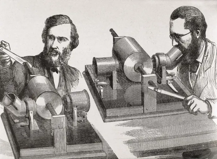 Framed Print : Experiments with the phonograph in the Royal Institution Framed Print : Experiments with the phonograph in the Royal Institution