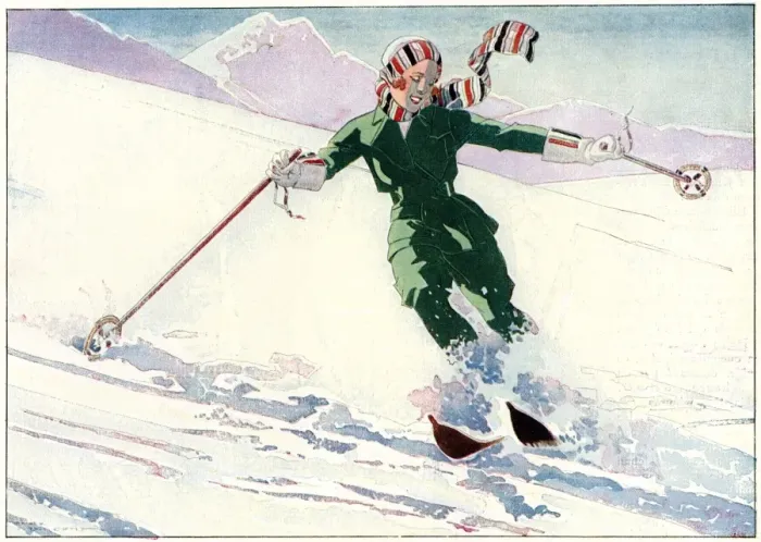 Framed Print : Expert skier, 1931 Framed Print : Expert skier, 1931