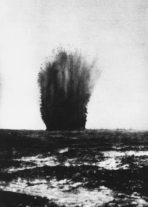 Framed Print : Mine explosion 1916 Framed Print : Mine explosion 1916