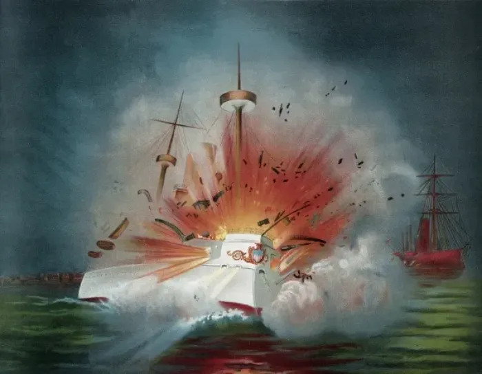 Framed Print : Explosion of the Maine Framed Print : Explosion of the Maine