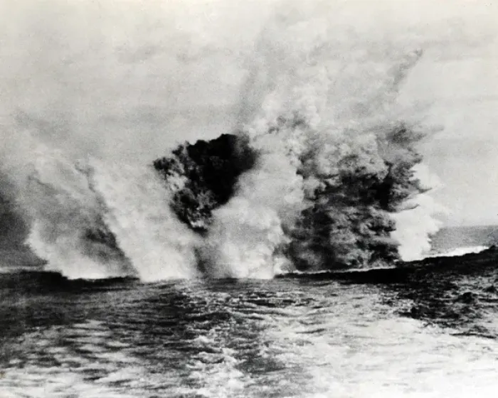 Framed Print : Explosion at sea, WW1 Framed Print : Explosion at sea, WW1