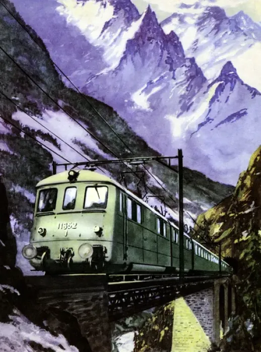 Framed Print : Express on the St. Gotthard route, Switzerland Framed Print : Express on the St. Gotthard route, Switzerland