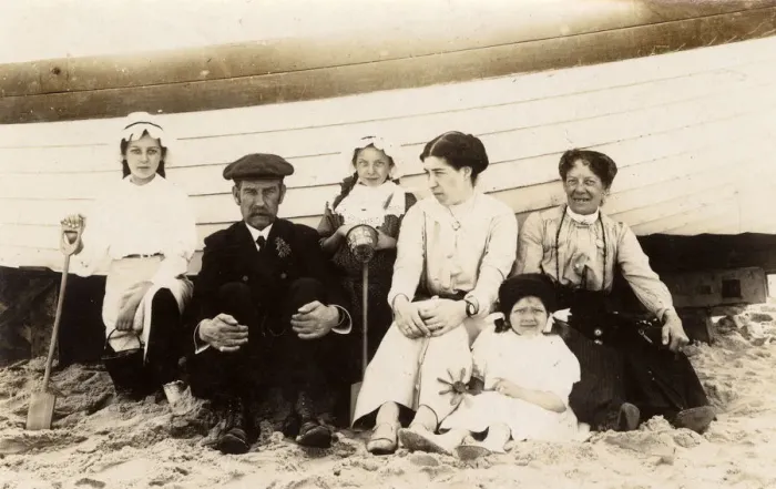 Framed Print : Extended family group at the seaside Framed Print : Extended family group at the seaside
