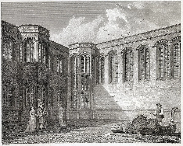 Exterior of Crosby Hall, Bishopsgate. Date: circa 1820