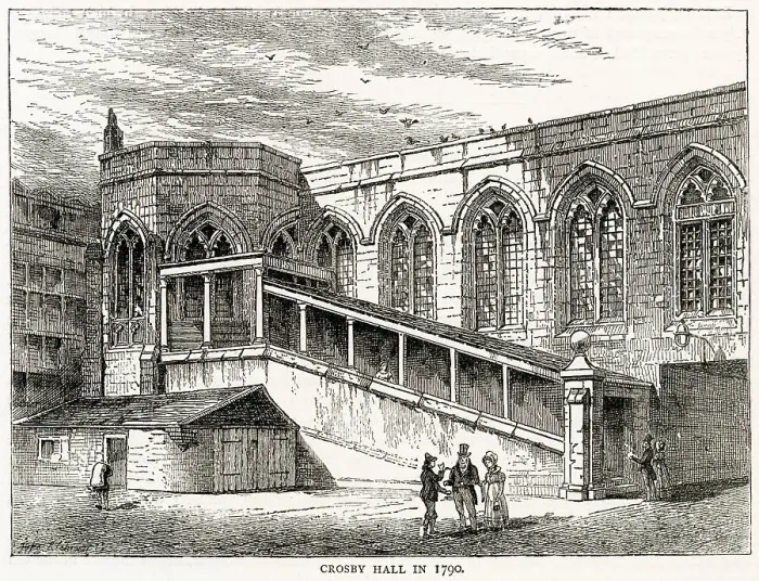Framed Print : Exterior of Crosby Hall, Bishopsgate, London. Date: 1790 Framed Print : Exterior of Crosby Hall, Bishopsgate, London. Date: 1790