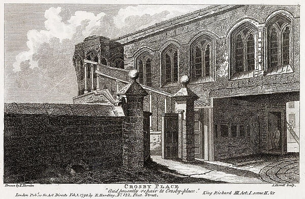 Exterior of Crosby Hall, Bishopsgate. Date: 1790