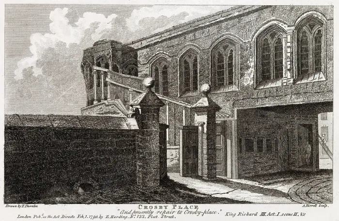Framed Print : Exterior of Crosby Hall, Bishopsgate. Date: 1790 Framed Print : Exterior of Crosby Hall, Bishopsgate. Date: 1790
