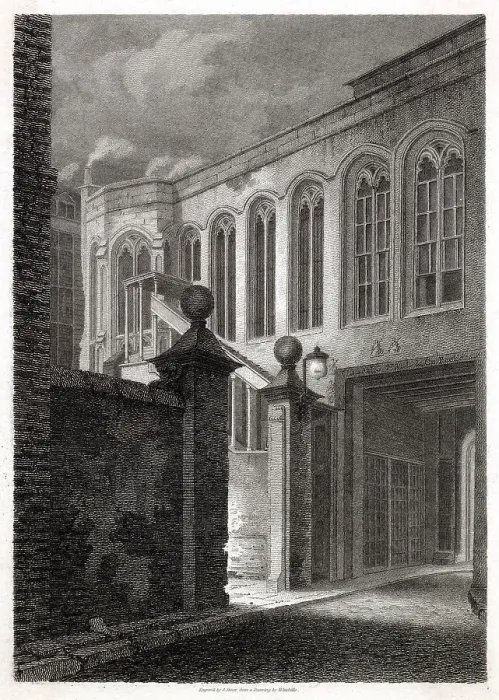 Framed Print : Exterior of Crosby Hall, Bishopsgate. Date: 1804 Framed Print : Exterior of Crosby Hall, Bishopsgate. Date: 1804