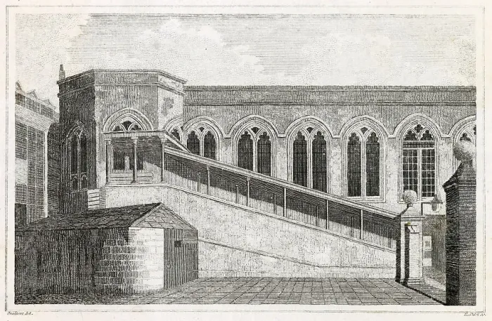 Framed Print : Exterior of Crosby Hall, Bishopsgate. Date: 1813 Framed Print : Exterior of Crosby Hall, Bishopsgate. Date: 1813