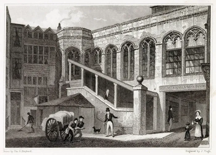 Framed Print : Exterior of Crosby Hall, Bishopsgate. Date: 1830 Framed Print : Exterior of Crosby Hall, Bishopsgate. Date: 1830