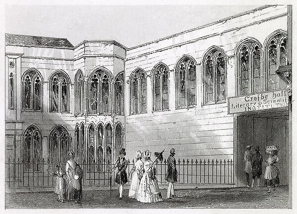 Exterior of Crosby Hall, Bishopsgate. Date: 1846