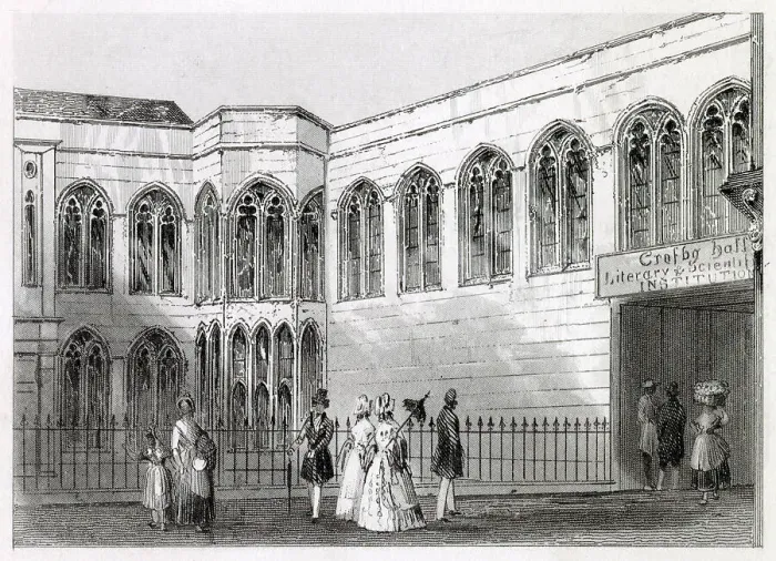 Framed Print : Exterior of Crosby Hall, Bishopsgate. Date: 1846 Framed Print : Exterior of Crosby Hall, Bishopsgate. Date: 1846