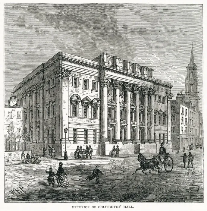 Framed Print : Exterior of Goldsmiths Hall in the City of London Framed Print : Exterior of Goldsmiths Hall in the City of London
