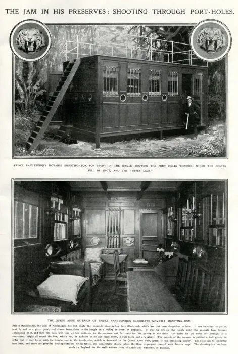 Framed Print : Exterior and interior of Prince Ranjitsinhjis portable shooting-box Framed Print : Exterior and interior of Prince Ranjitsinhjis portable shooting-box