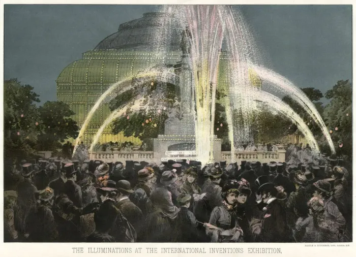 Framed Print : Exterior of the International Inventions Exhibition 1885 Framed Print : Exterior of the International Inventions Exhibition 1885