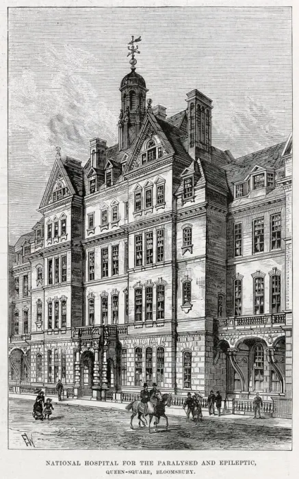 Framed Print : Exterior of National Hospital for the Paralysed and Epileptic, Queen Square, Bloomsbury Framed Print : Exterior of National Hospital for the Paralysed and Epileptic, Queen Square, Bloomsbury