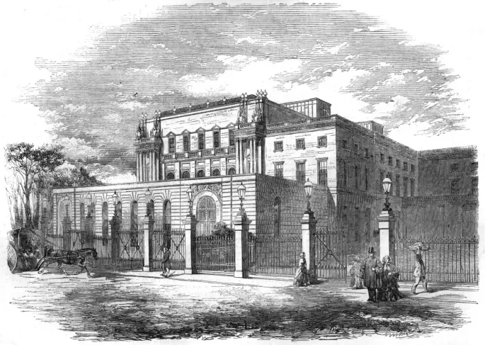 Framed Print : Exterior of new ball room at Buckingham Palace, 1856 Framed Print : Exterior of new ball room at Buckingham Palace, 1856