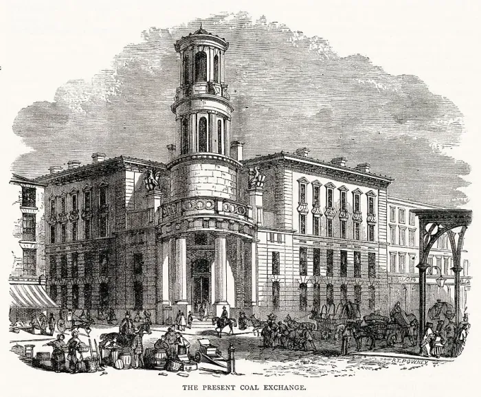Framed Print : Exterior of the new Coal Exchange, London. Date: 1849 Framed Print : Exterior of the new Coal Exchange, London. Date: 1849